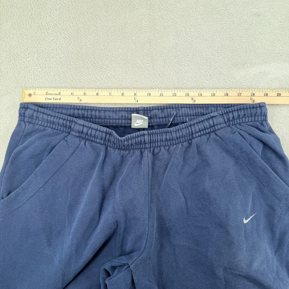 VTG Y2K Nike Sweatpants Mens L‎ Blue Fleece Straight Leg Fleece Lounge Athletic